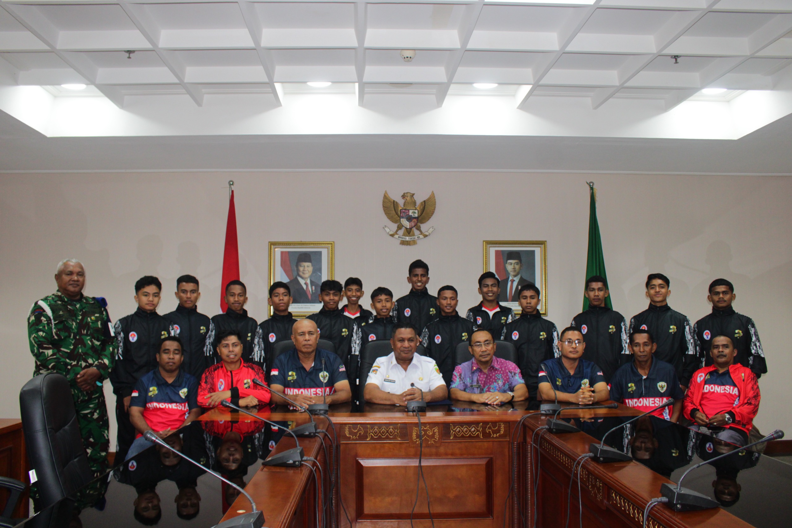 Kedatangan Tim Nasional Pelajar Garuda Muda Indonesia Usia 14-18 Tahun,Disambut Wagub Maluku